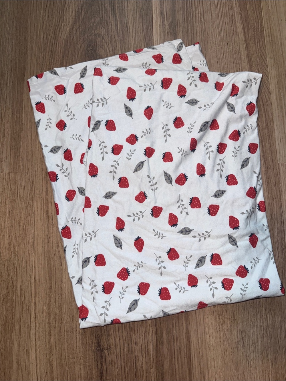Light Blue Strawberry Printed bamboo swaddle